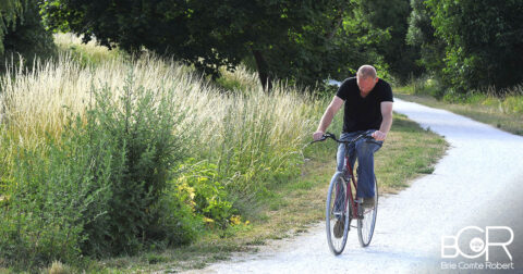 Vélo sur le chemin des roses